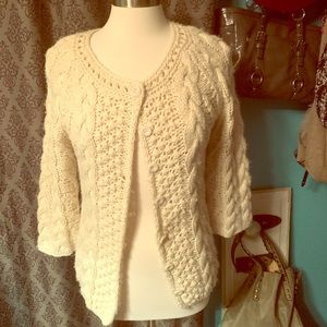 Cream Cable knit cardigan